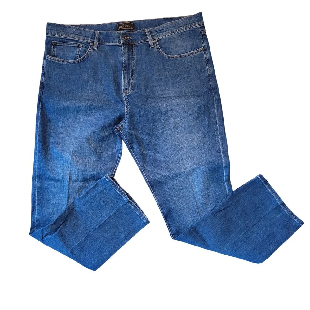 JoS A Bank Reserve Traditional Fit Jeans 44x32 Medium Wash Stretch Denim